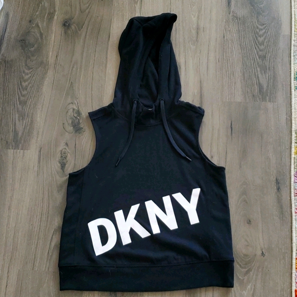 DKNY sleeveless hoodie